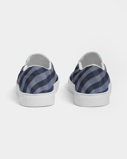 Blue stripes pin stripes BY MARVIN JEANS Men's Slip-On Canvas Shoe
