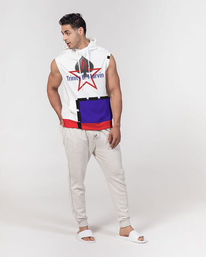 All White New-Legacy by Marvin Jeans and Trinity D. Marvin Men's Premium Heavyweight Sleeveless Hoodie