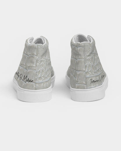 Gator white by Trinity D. Marvin Men's Hightop Canvas Shoe