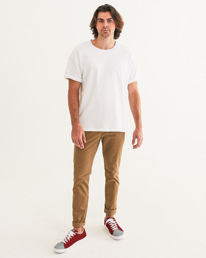 Maroon grey tip Men's Faux-Leather Sneaker