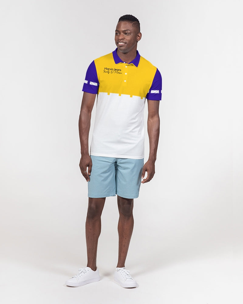 Yellow Berry by Marvin Jeans and Trinity D Marvin Men's Slim Fit Short Sleeve Polo