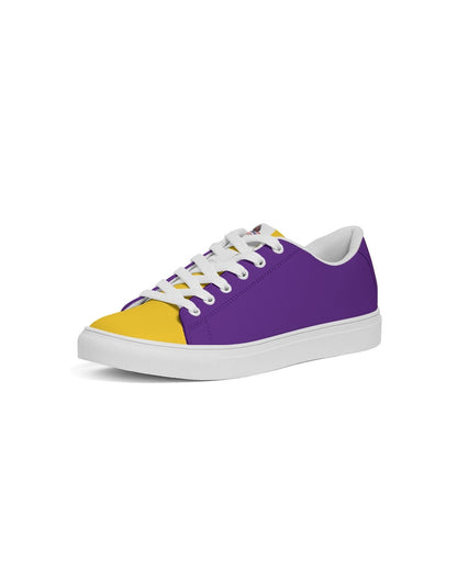 Yellow purple Men's Faux-Leather Sneaker