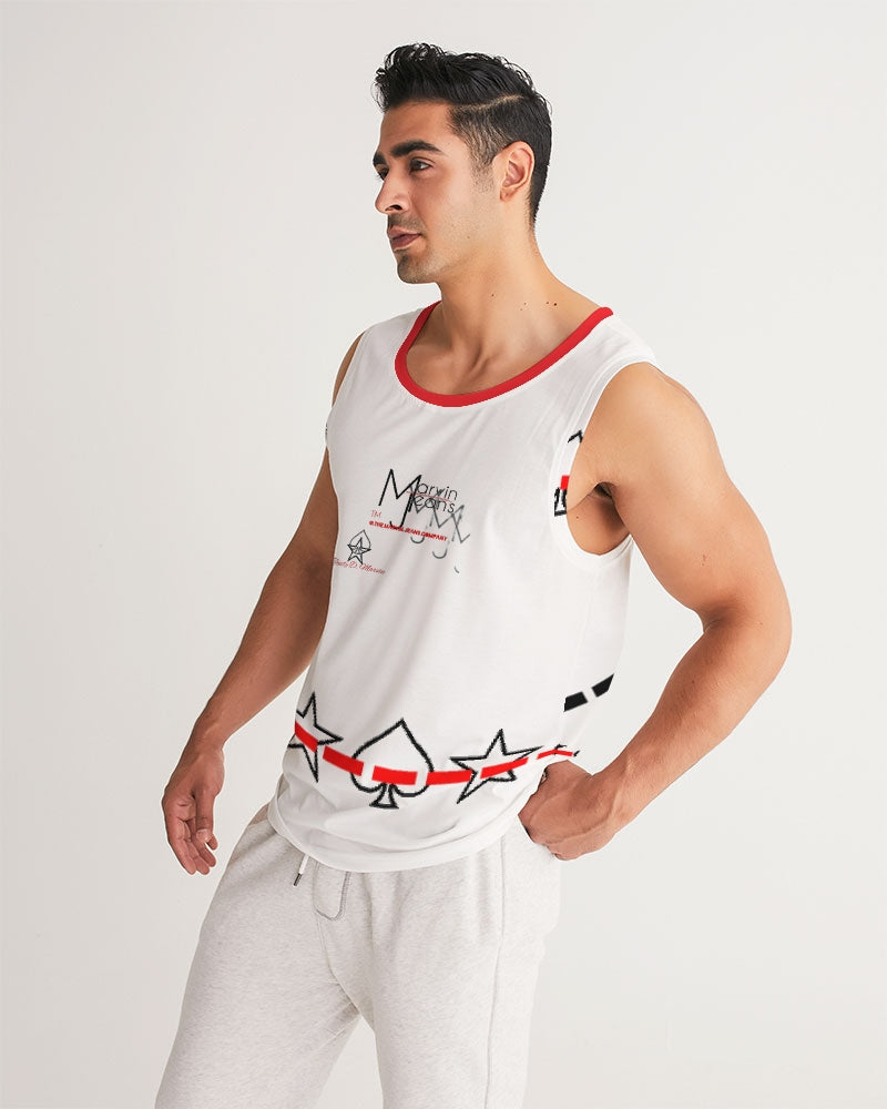 All white Men's Sports Tank