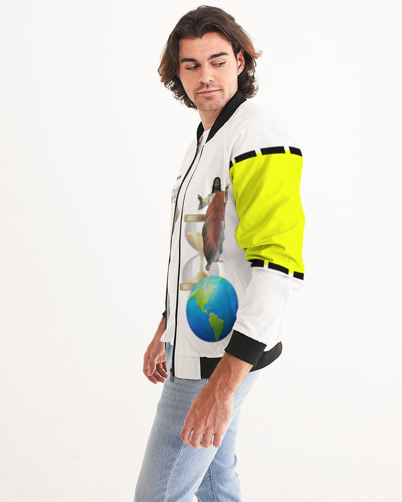 Gospel message Sabbath truth (Forget about Sunday) by Marvin Jeans and Trinity D Marvin Men's Bomber Jacket