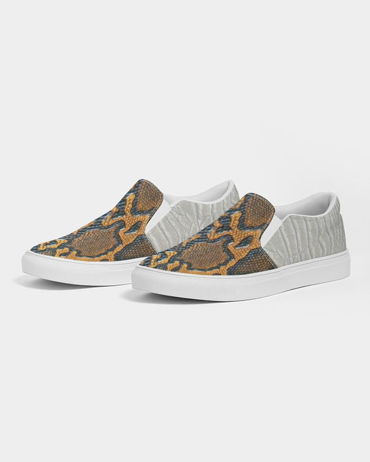 Calf print gator white by Marvin JEANS Men's Slip-On Canvas Shoe