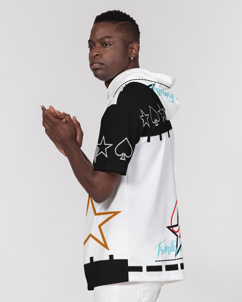 Black and white by Trinity D. Marvin and Marvin Jeans Men's Premium Heavyweight Short Sleeve Hoodie