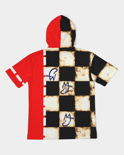 Bold gold red logo's by Marvin Jeans and Trinity D Marvin Men's Premium Heavyweight Short Sleeve Hoodie