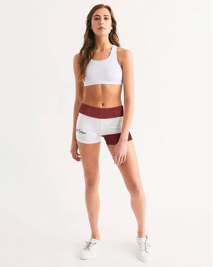 Gator red  Women's Mid-Rise Yoga Shorts