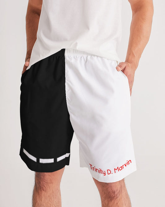 Black and white Trinity D.  Marvin Men's Jogger Shorts
