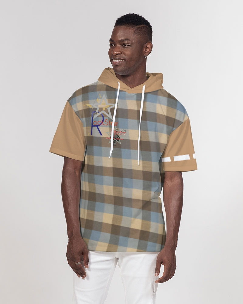 Rocstar @plaids by Marvin Jeans and Trinity D Marvin Men's Premium Heavyweight Short Sleeve Hoodie