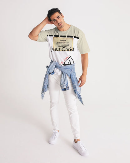 Gospel message Roman's 5:8 Men's Premium Heavyweight Tee