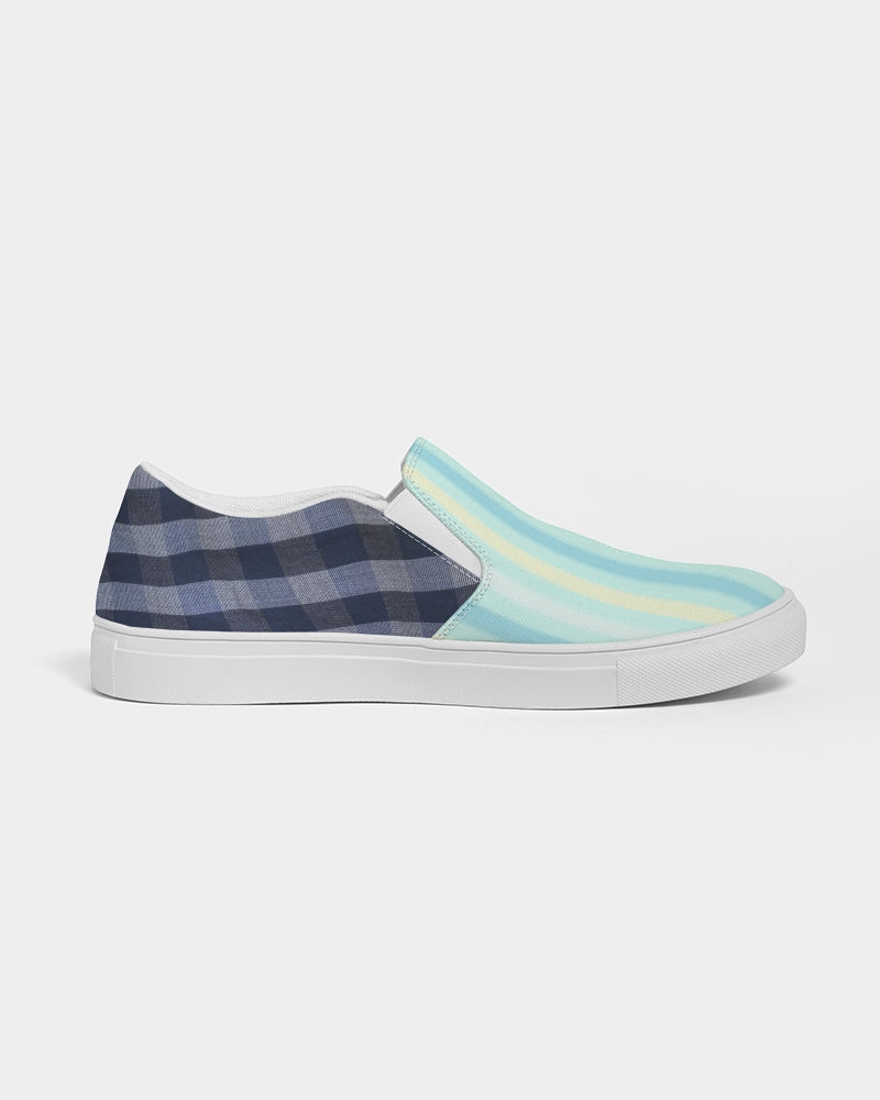 Blue stripes pin stripes BY MARVIN JEANS Men's Slip-On Canvas Shoe