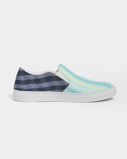 Blue stripes pin stripes BY MARVIN JEANS Men's Slip-On Canvas Shoe
