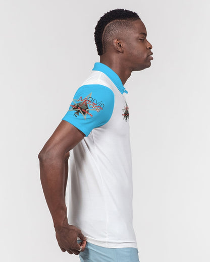 Loud blue by Marvin Jeans and Trinity D Marvin Men's Slim Fit Short Sleeve Polo