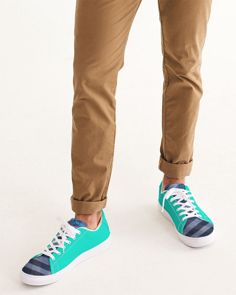 Dark mint blue stripes by Marvin Jeans and Trinity D Marvin Men's Faux-Leather Sneaker