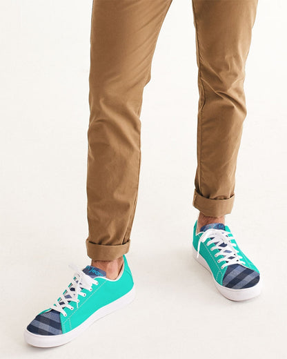 Dark mint blue stripes by Marvin Jeans and Trinity D Marvin Men's Faux-Leather Sneaker
