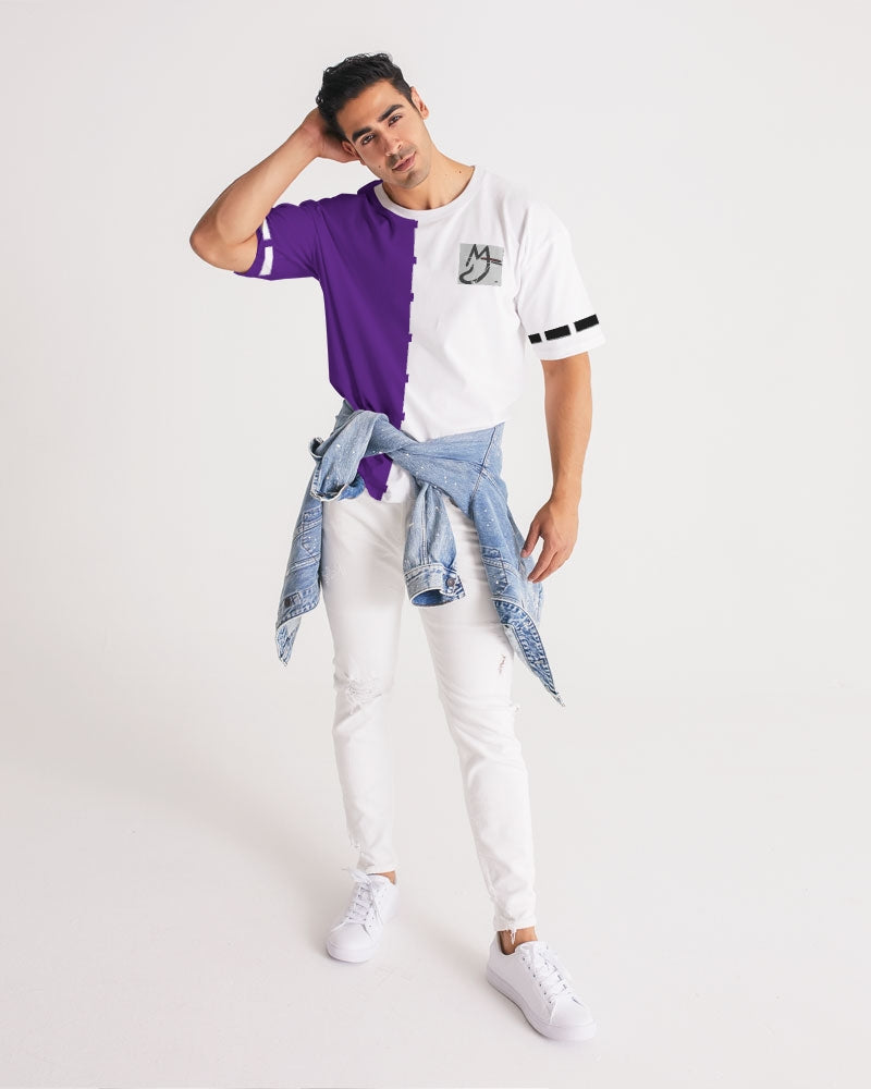 Purple half white BY MARVIN JEANS Men's Premium Heavyweight Tee