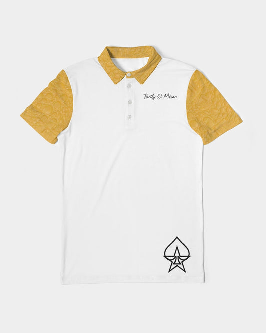 Gator yellow by Trinity D Marvin Men's Slim Fit Short Sleeve Polo