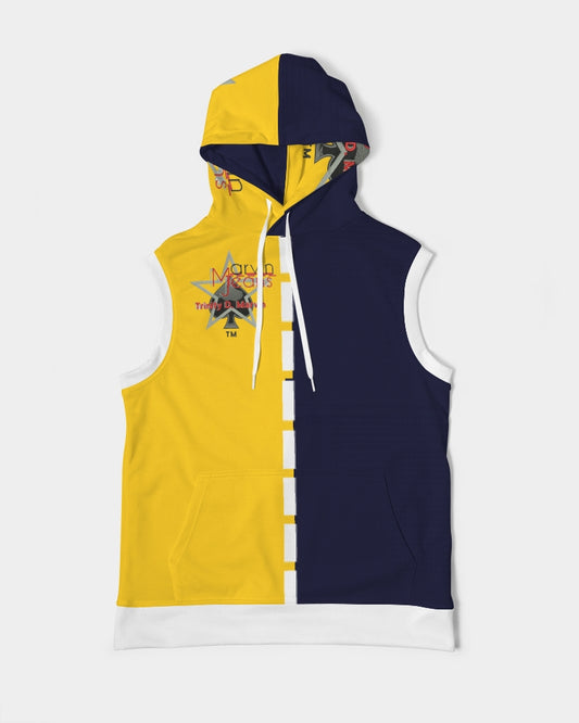 Yellow blue Men's Premium Heavyweight Sleeveless Hoodie