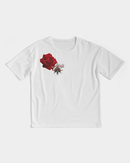 Red rose all white by Marvin Jeans and Trinity D Marvin Men's Premium Heavyweight Tee