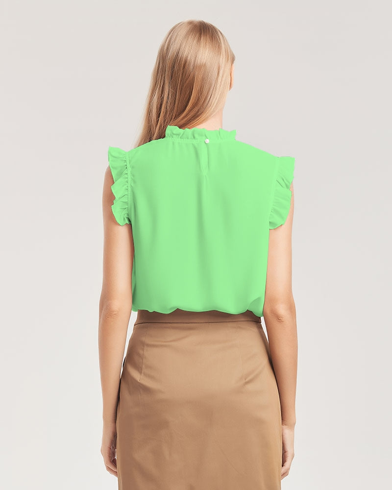 Mint by Marvin Jeans and Trinity D Marvin Women's Ruffle Sleeve Top