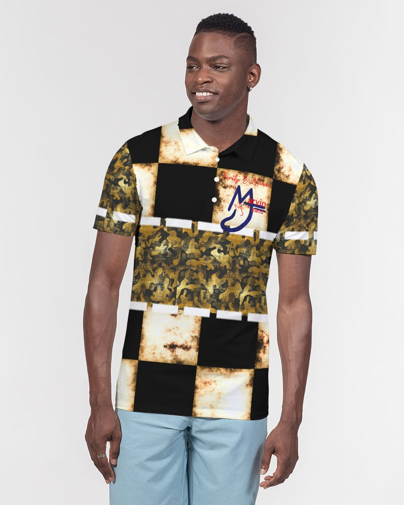 Bold gold mix by Marvin Jeans and Trinity D Marvin Men's Slim Fit Short Sleeve Polo