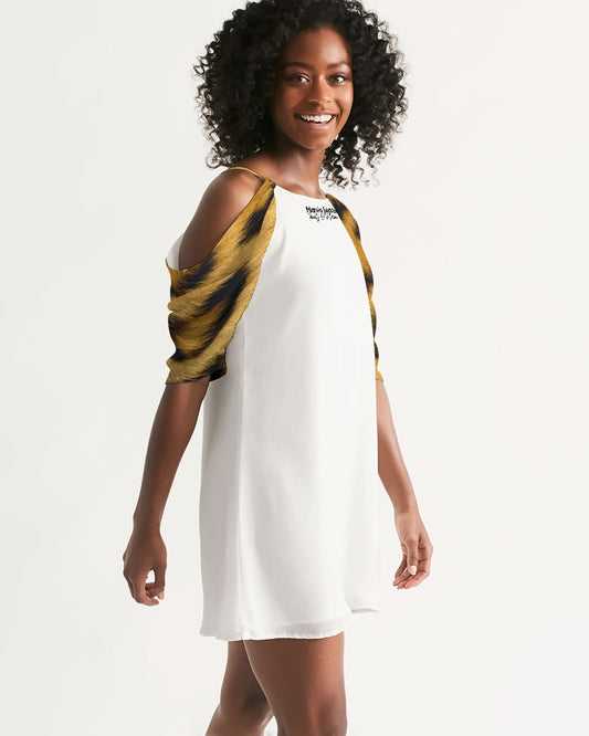 Leopard by Marvin Jeans Women's Open Shoulder A-Line Dress