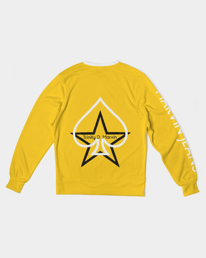 Yellow BY MARVIN JEANS Men's Classic French Terry Crewneck Pullover