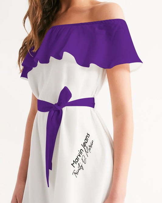 Purple BY MARVIN JEANS Women's Off-Shoulder Dress