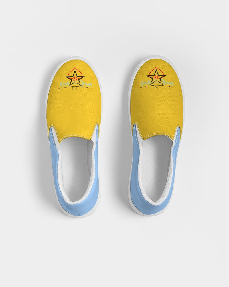 Yellow baby blue BY MARVIN JEANS Men's Slip-On Canvas Shoe