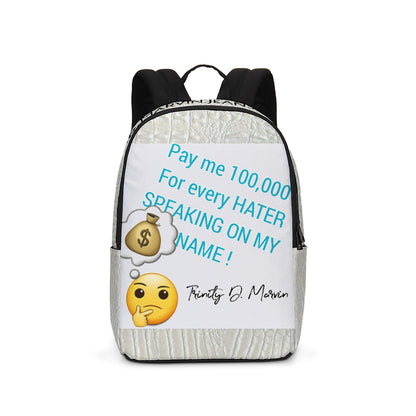 Gator white 100,000 by Trinity D Marvin Large Backpack