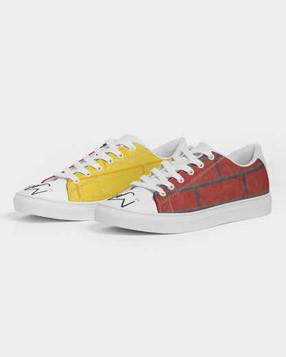 Brick city Yellow red by Marvin Jeans and Trinity D Marvin Men's Faux-Leather Sneaker
