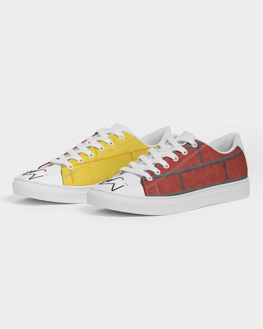 Brick city Yellow red by Marvin Jeans and Trinity D Marvin Men's Faux-Leather Sneaker