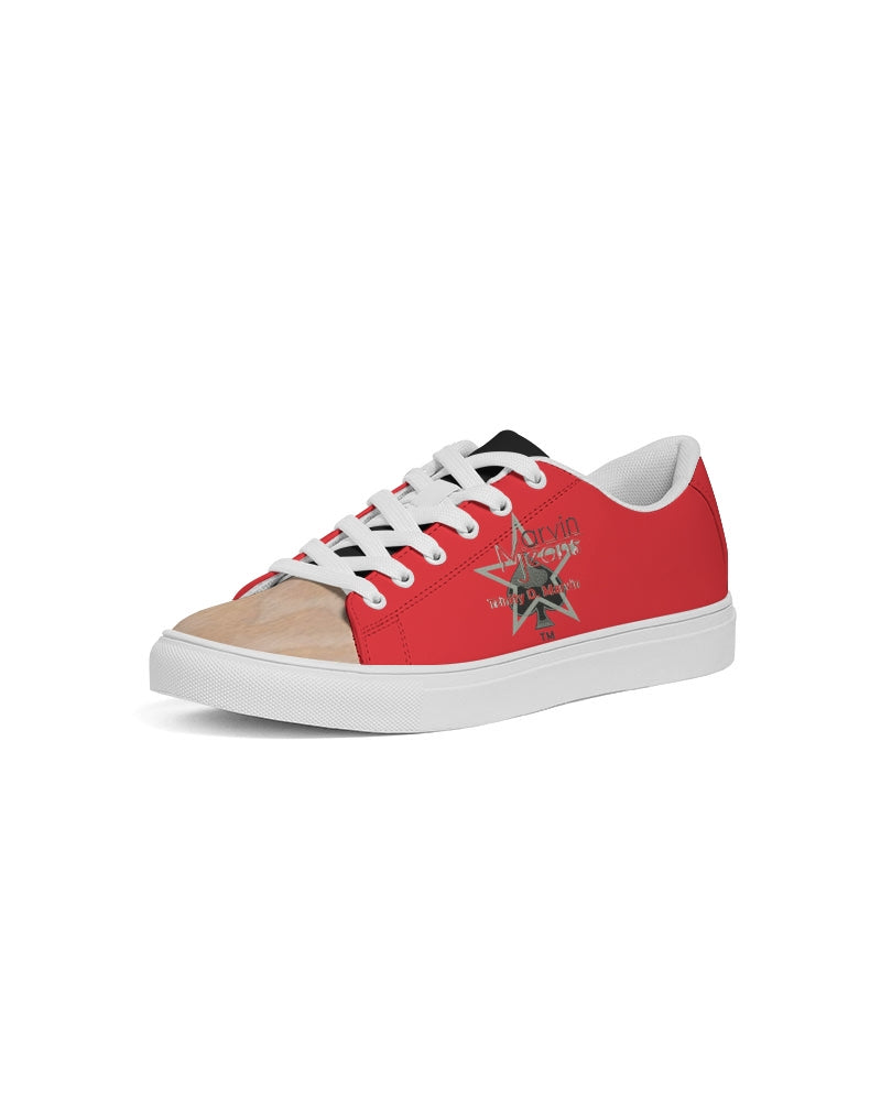 Woodgrain Red & black Men's Faux-Leather Sneaker