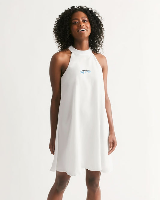 All white MARVIN JEANS Women's Halter Dress