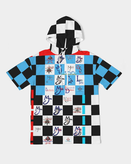 Cosmic combo logo's by Marvin Jeans and Trinity D Marvin Men's Premium Heavyweight Short Sleeve Hoodie