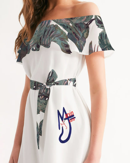 Wild green by Marvin Jeans and Trinity D Marvin Women's Off-Shoulder Dress