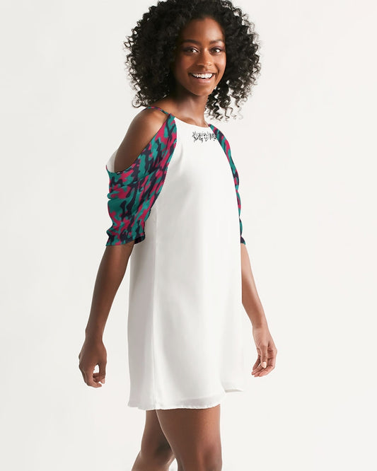 Brilliant Women's Open Shoulder A-Line Dress