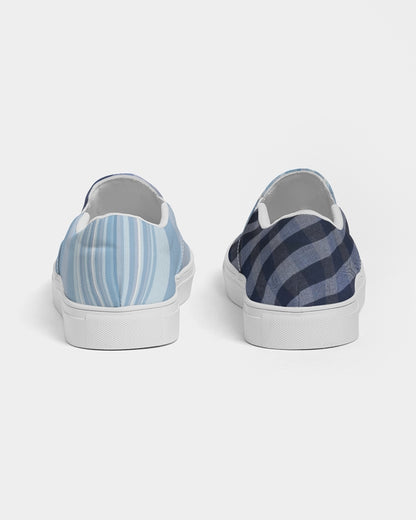 Blue stripes mix BY MARVIN JEANS Men's Slip-On Canvas Shoe