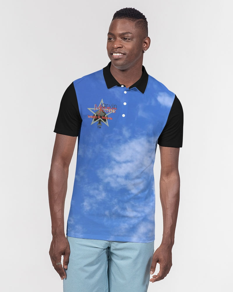 Sky blue by Marvin Jeans and Trinity D Marvin Men's Slim Fit Short Sleeve Polo