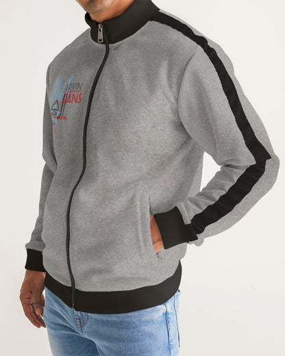 Above greatness cool grey by Trinity D. Marvin and Marvin Jeans  Men's Stripe-Sleeve Track Jacket