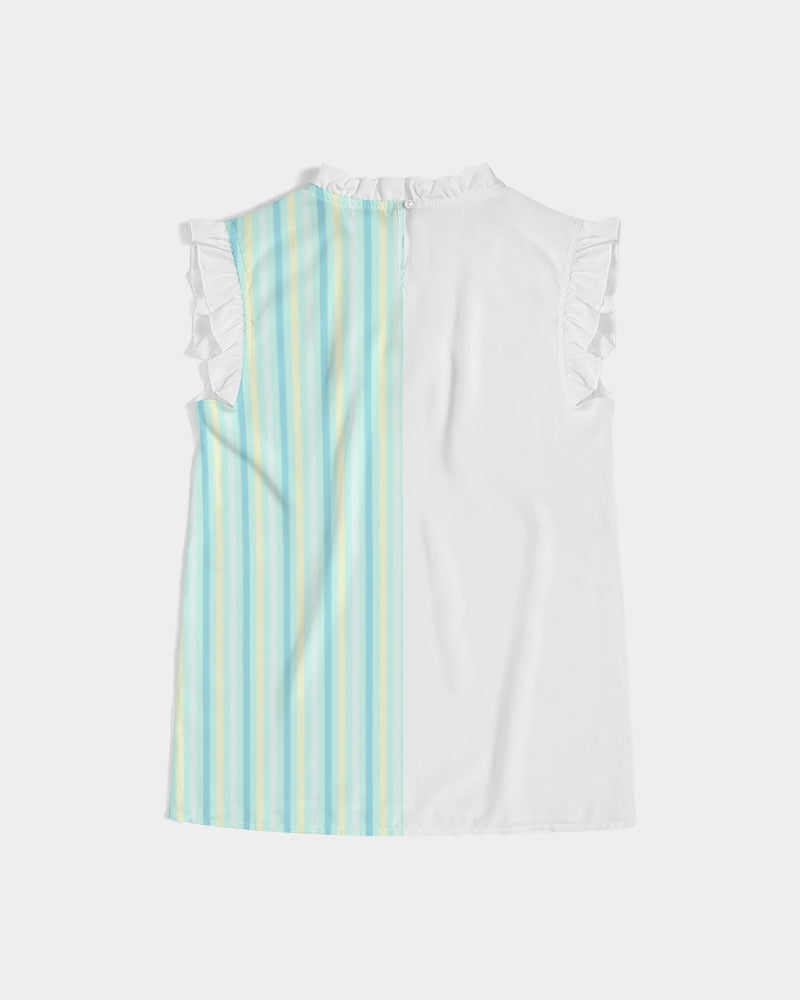Pin stripes by Marvin Jeans and Trinity D Marvin Women's Ruffle Sleeve Top