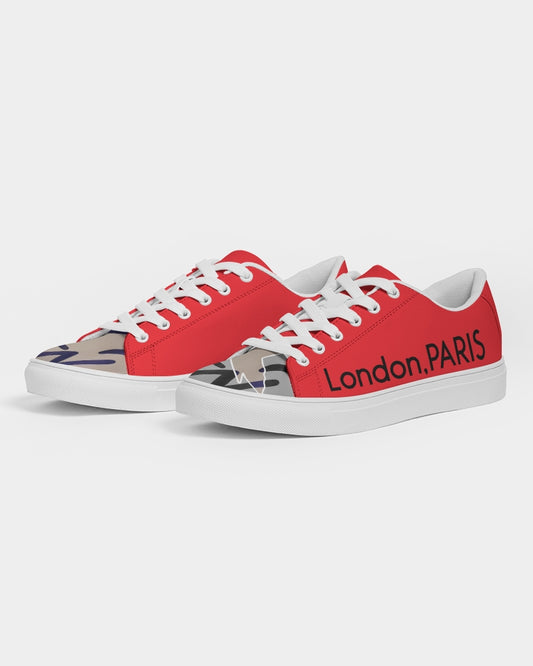 London,PARIS red by Marvin Jeans Men's Faux-Leather Sneaker
