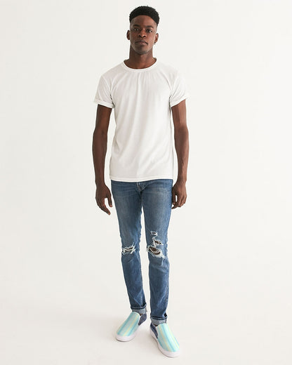 Blue stripes pin stripes BY MARVIN JEANS Men's Slip-On Canvas Shoe