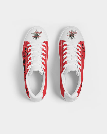 Red and white Men's Faux-Leather Sneaker