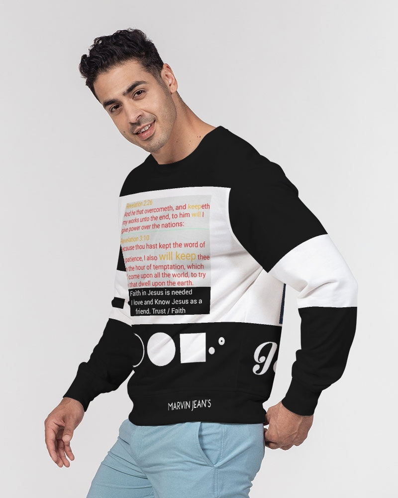 Retro Gospel message BY MARVIN JEANS Men's Classic French Terry Crewneck Pullover