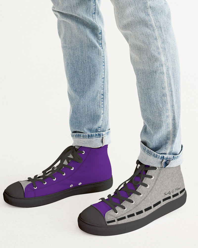 Cool grey mix half purple by Marvin Jeans and Trinity D Marvin Men's Hightop Canvas Shoe - Black