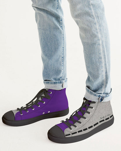 Cool grey mix half purple by Marvin Jeans and Trinity D Marvin Men's Hightop Canvas Shoe - Black