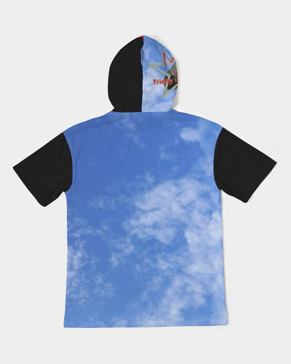 Sky blue BY MARVIN JEANS Men's Premium Heavyweight Short Sleeve Hoodie