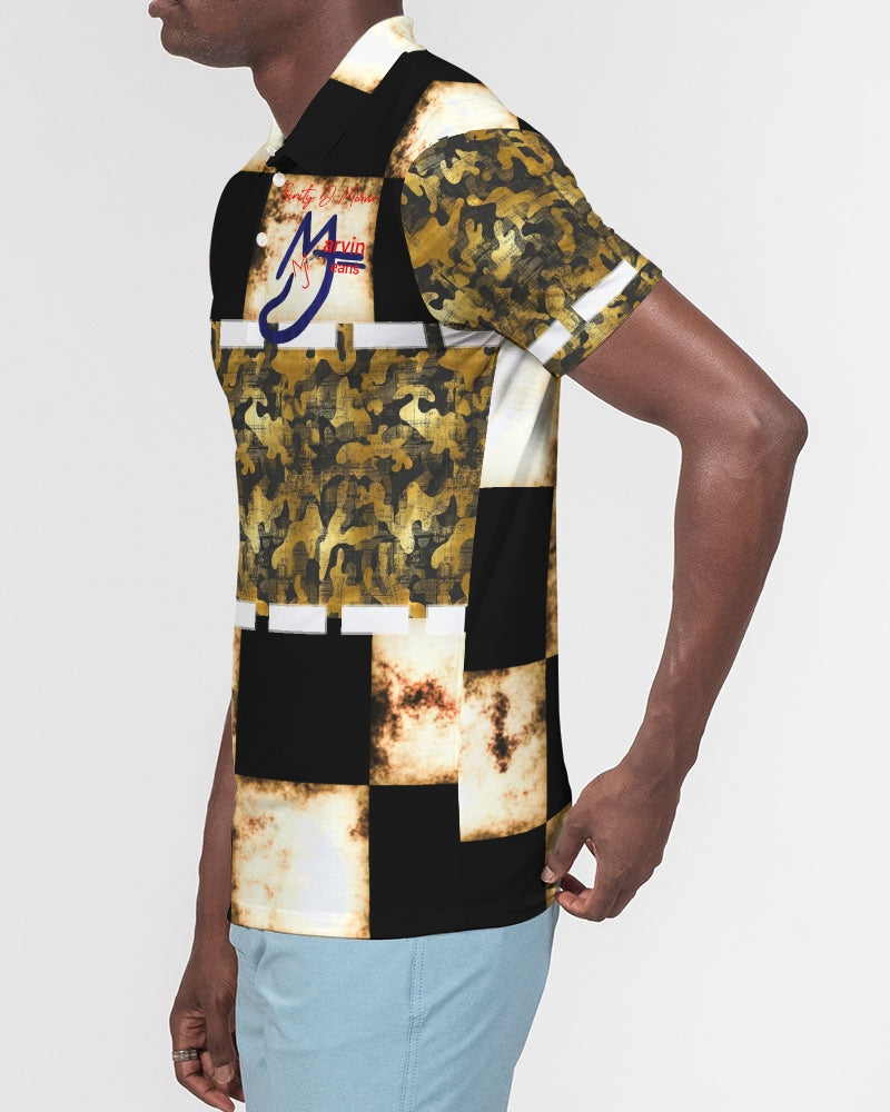 Bold gold mix by Marvin Jeans and Trinity D Marvin Men's Slim Fit Short Sleeve Polo